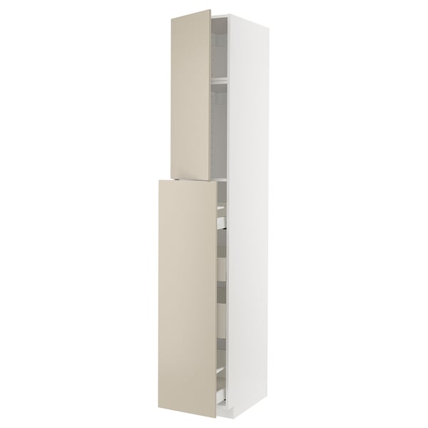 METOD / MAXIMERA - Hc w p-o func 1dr/4drw, white/Havstorp beige ,