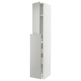 METOD / MAXIMERA hc w p-o func 1dr/4drw, white/Havstorp light grey, 40x60x240 cm