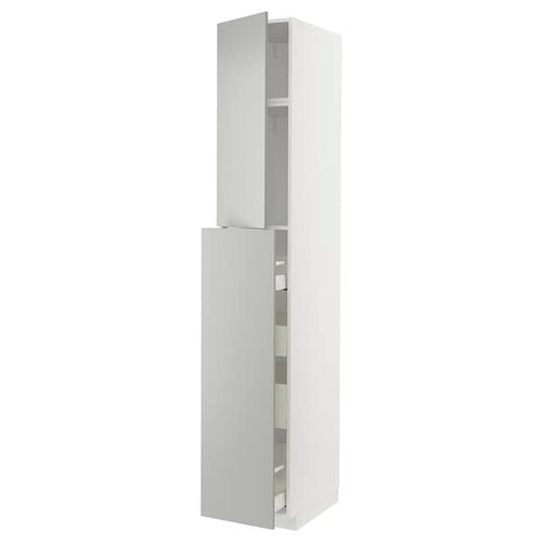 METOD / MAXIMERA - METOD / MAXIMERA Hc w p-o func 1dr/4drw, white/Havstorp light grey, 40x60x240 cm