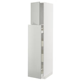 METOD / MAXIMERA hc w p-o func 1dr/4drw, white/Havstorp light grey, 40x60x200 cm