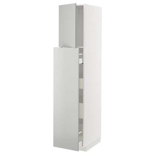 METOD / MAXIMERA - METOD / MAXIMERA Hc w p-o func 1dr/4drw, white/Havstorp light grey, 40x60x200 cm