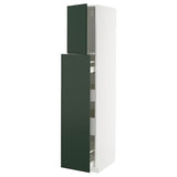 METOD / MAXIMERA hc w p-o func 1dr/4drw, white/Havstorp deep green, 40x60x200 cm