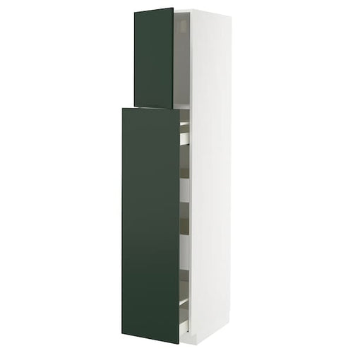 METOD / MAXIMERA - METOD / MAXIMERA Hc w p-o func 1dr/4drw, white/Havstorp deep green, 40x60x200 cm