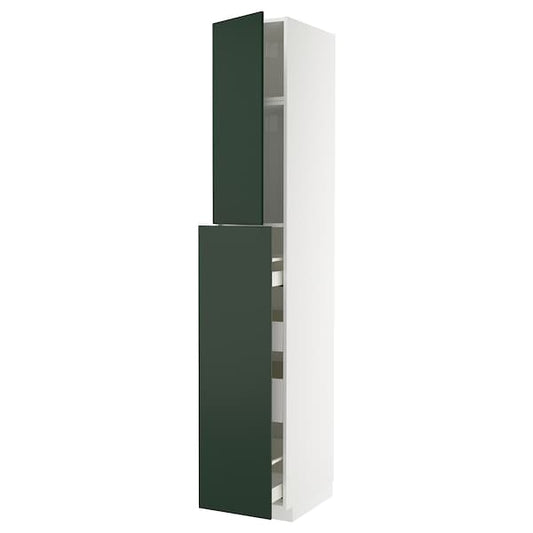 Ikea METOD / MAXIMERA - Hc w p-o func 1dr/4drw, white/Havstorp deep green, 40x60x240 cm