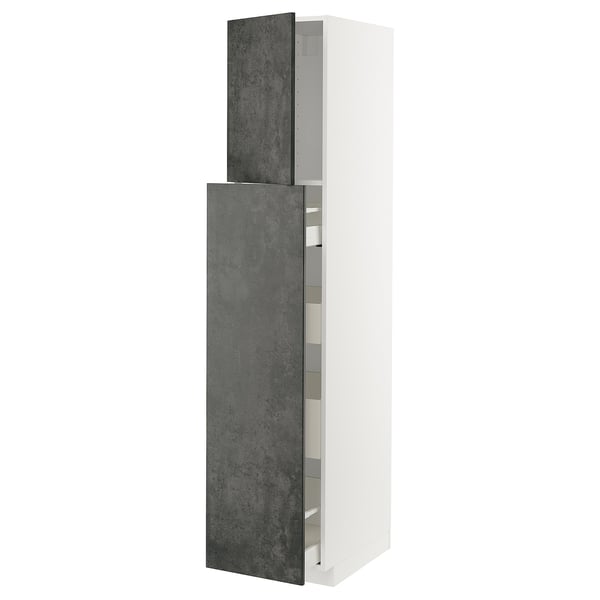 METOD / MAXIMERA - Tall cabinet/elem estr/1anta/1anta/4casset , 40x60x200 cm