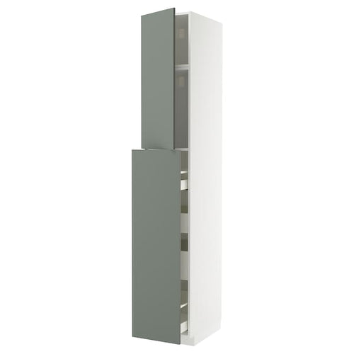 METOD / MAXIMERA - METOD / MAXIMERA Hc w p-o func 1dr/4drw, white/Nickebo matt grey-green, 40x60x240 cm