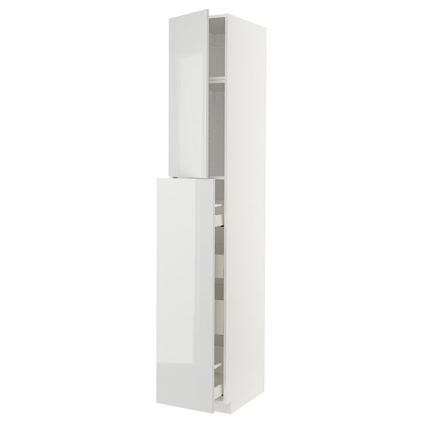 METOD / MAXIMERA hc w p-o func 1dr/4drw, white/Ringhult light grey, 40x60x240 cm