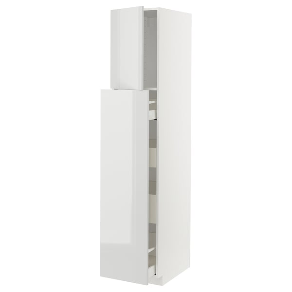 METOD / MAXIMERA hc w p-o func 1dr/4drw, white/Ringhult light grey, 40x60x200 cm