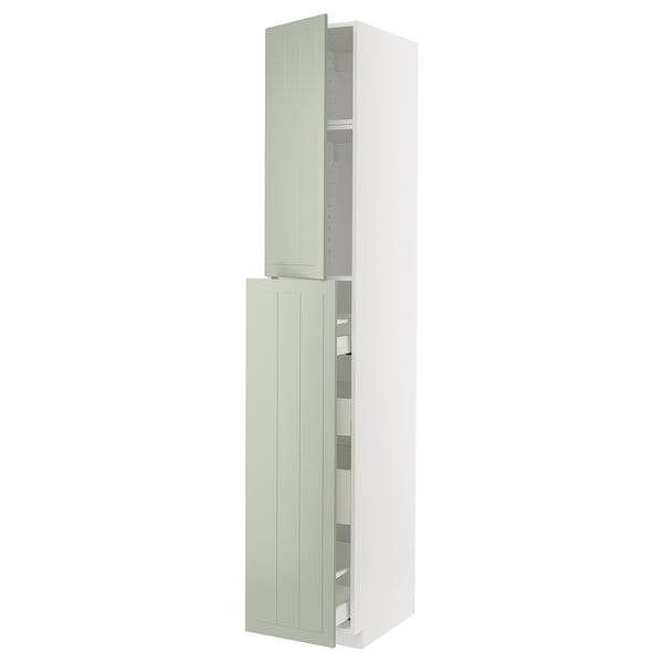 METOD / MAXIMERA hc w p-o func 1dr/4drw, white/Stensund light green, 40x60x240 cm