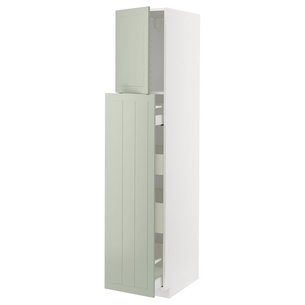 METOD / MAXIMERA hc w p-o func 1dr/4drw, white/Stensund light green, 40x60x200 cm