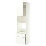 METOD / MAXIMERA high cabinet f built-in appliances, white/Aspudden matt white, 60x60x240 cm