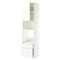 METOD / MAXIMERA high cabinet f built-in appliances, white/Aspudden matt white, 60x60x240 cm