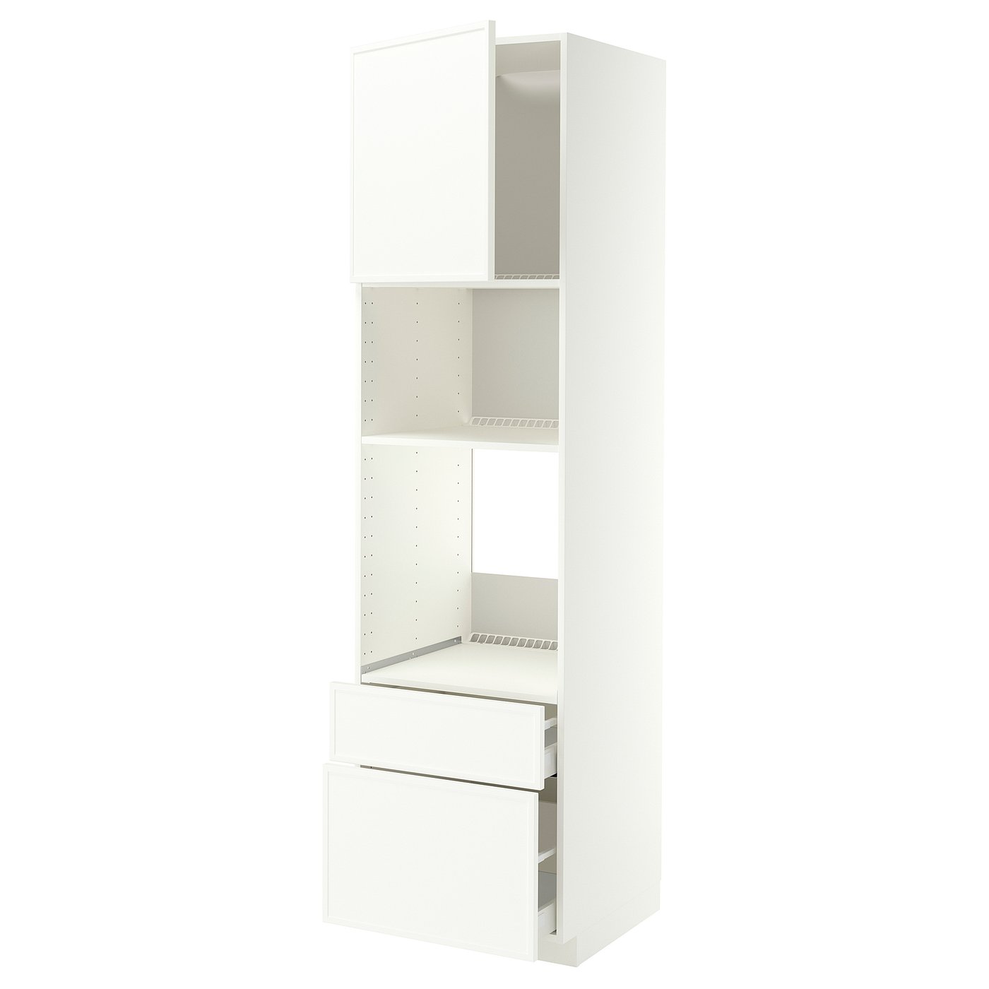 METOD / MAXIMERA high cabinet f built-in appliances, white/Aspudden matt white, 60x60x220 cm