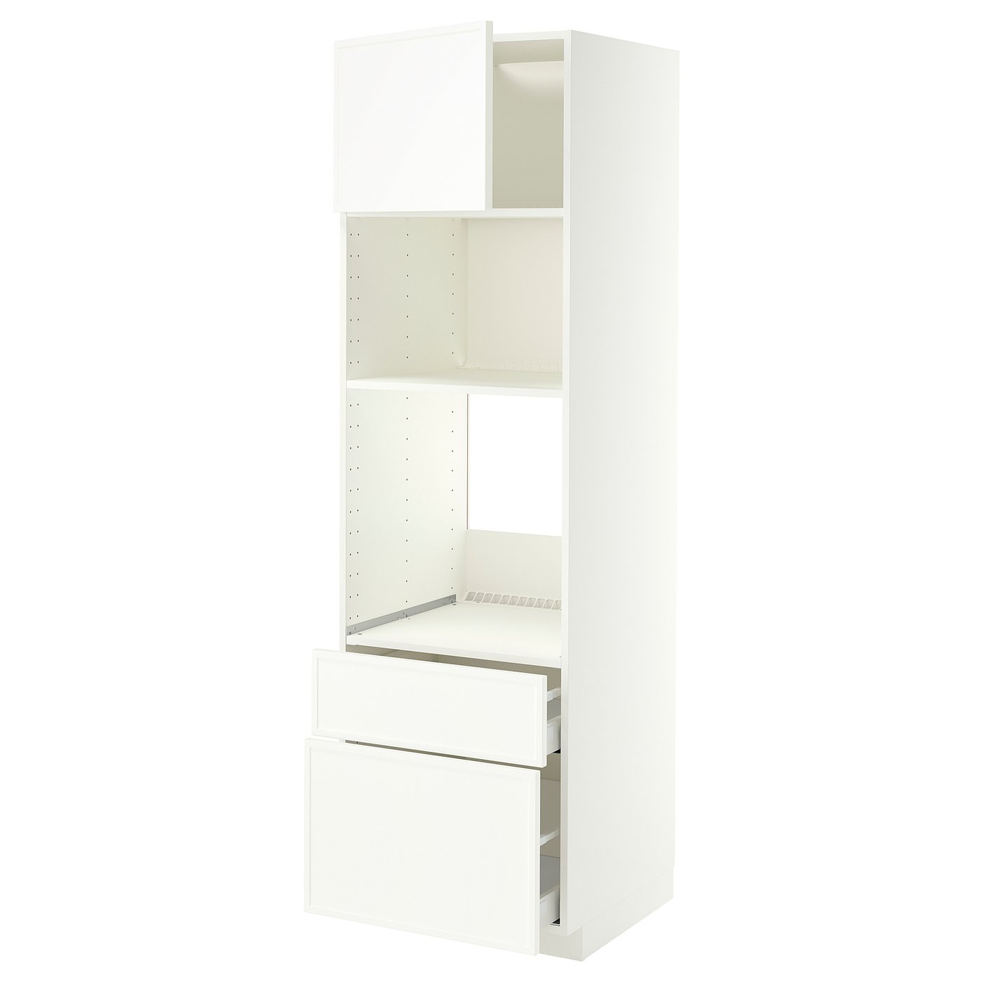METOD / MAXIMERA high cabinet f built-in appliances, white/Aspudden matt white, 60x60x200 cm