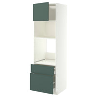 METOD / MAXIMERA high cabinet f built-in appliances, white/Aspudden dark grey-green, 60x60x200 cm