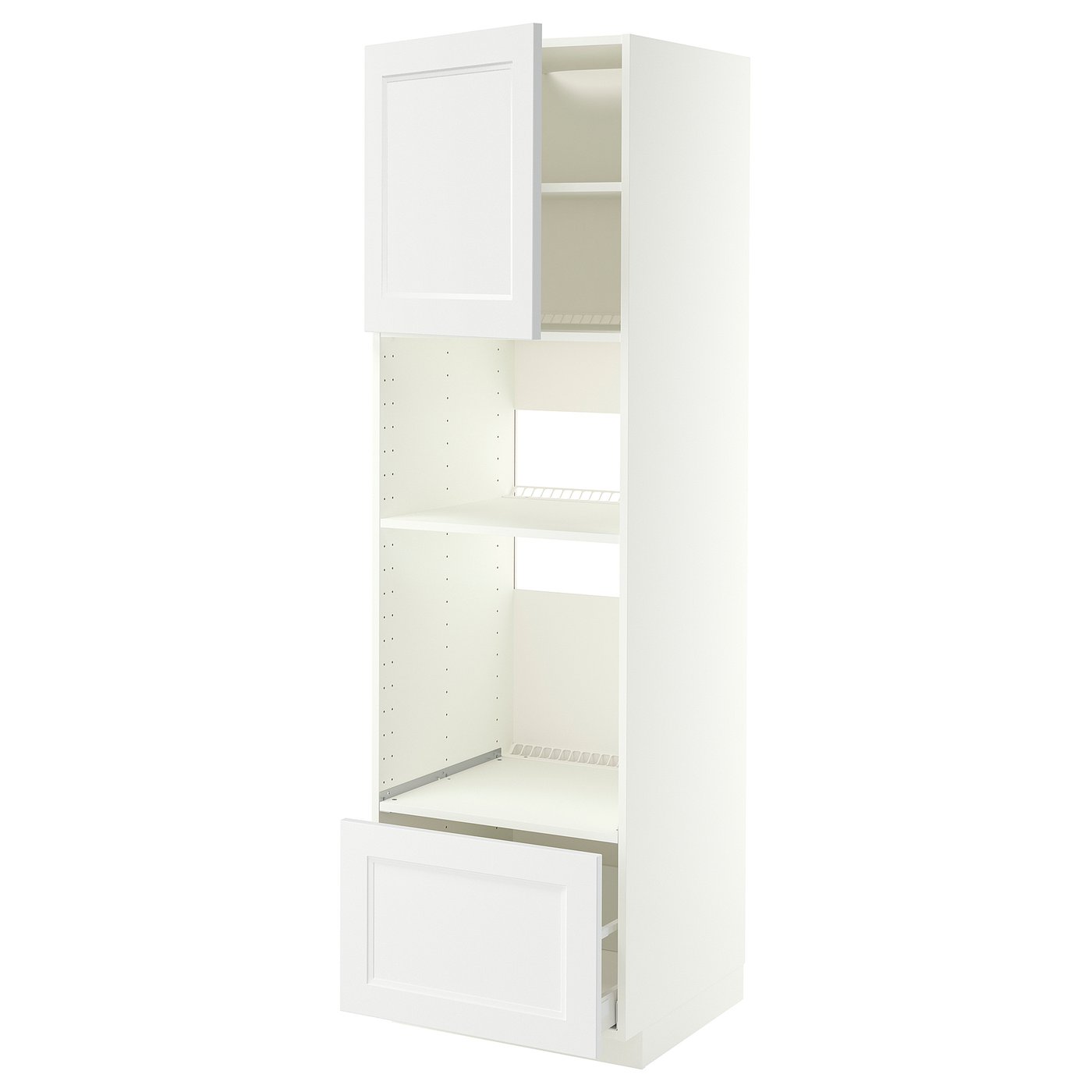 METOD / MAXIMERA high cabinet f built-in appliances, white/Axstad matt white, 60x60x200 cm