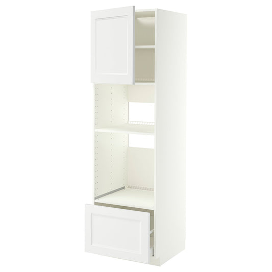 METOD / MAXIMERA high cabinet f built-in appliances, white/Axstad matt white, 60x60x200 cm