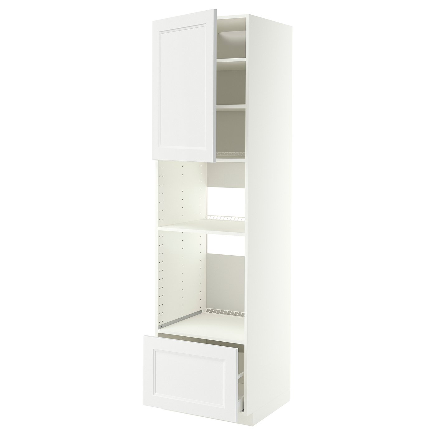 METOD / MAXIMERA high cabinet f built-in appliances, white/Axstad matt white, 60x60x220 cm