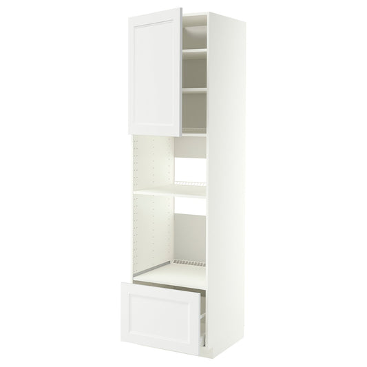 METOD / MAXIMERA high cabinet f built-in appliances, white/Axstad matt white, 60x60x220 cm