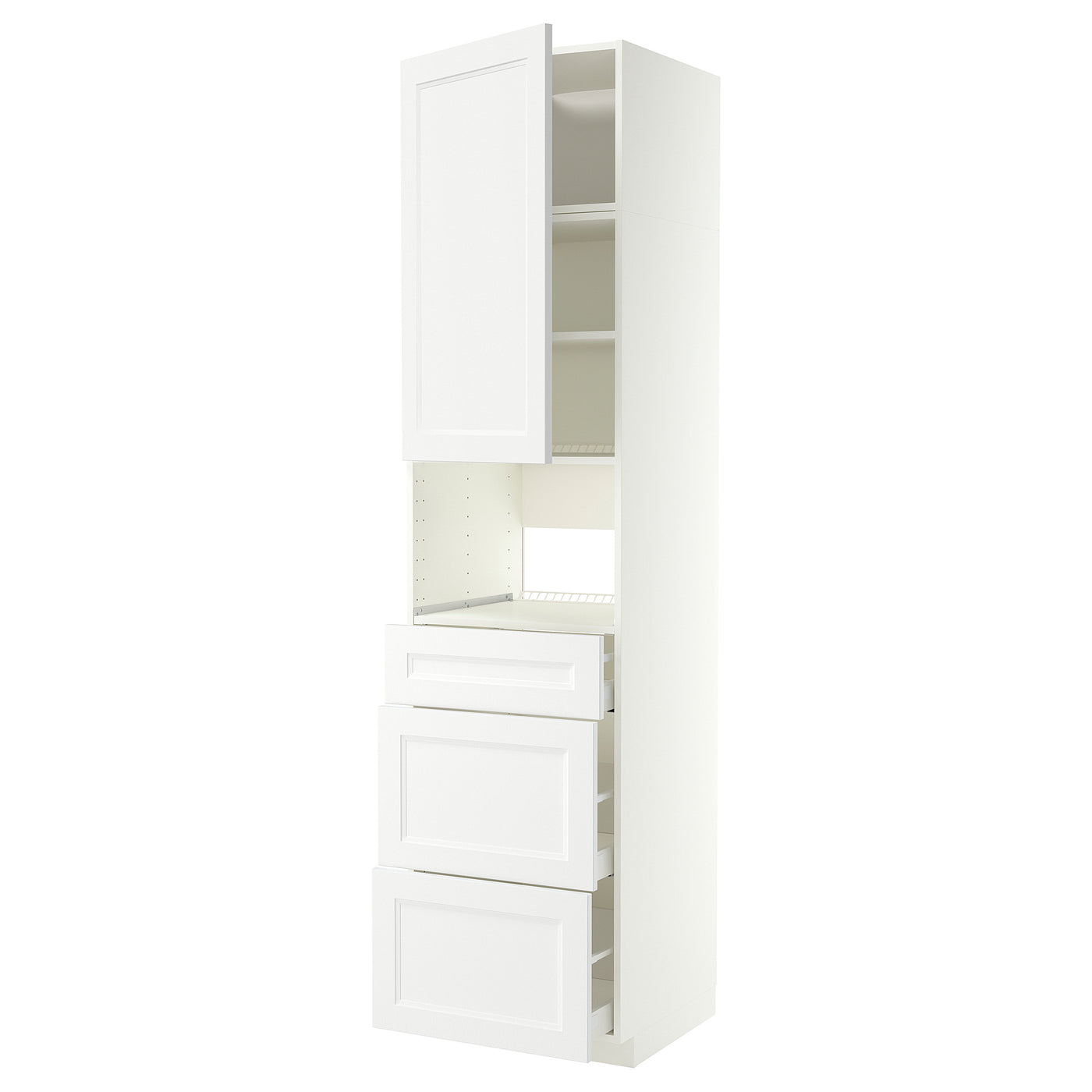 METOD / MAXIMERA high cabinet f built-in appliances, white/Axstad matt white, 60x60x240 cm
