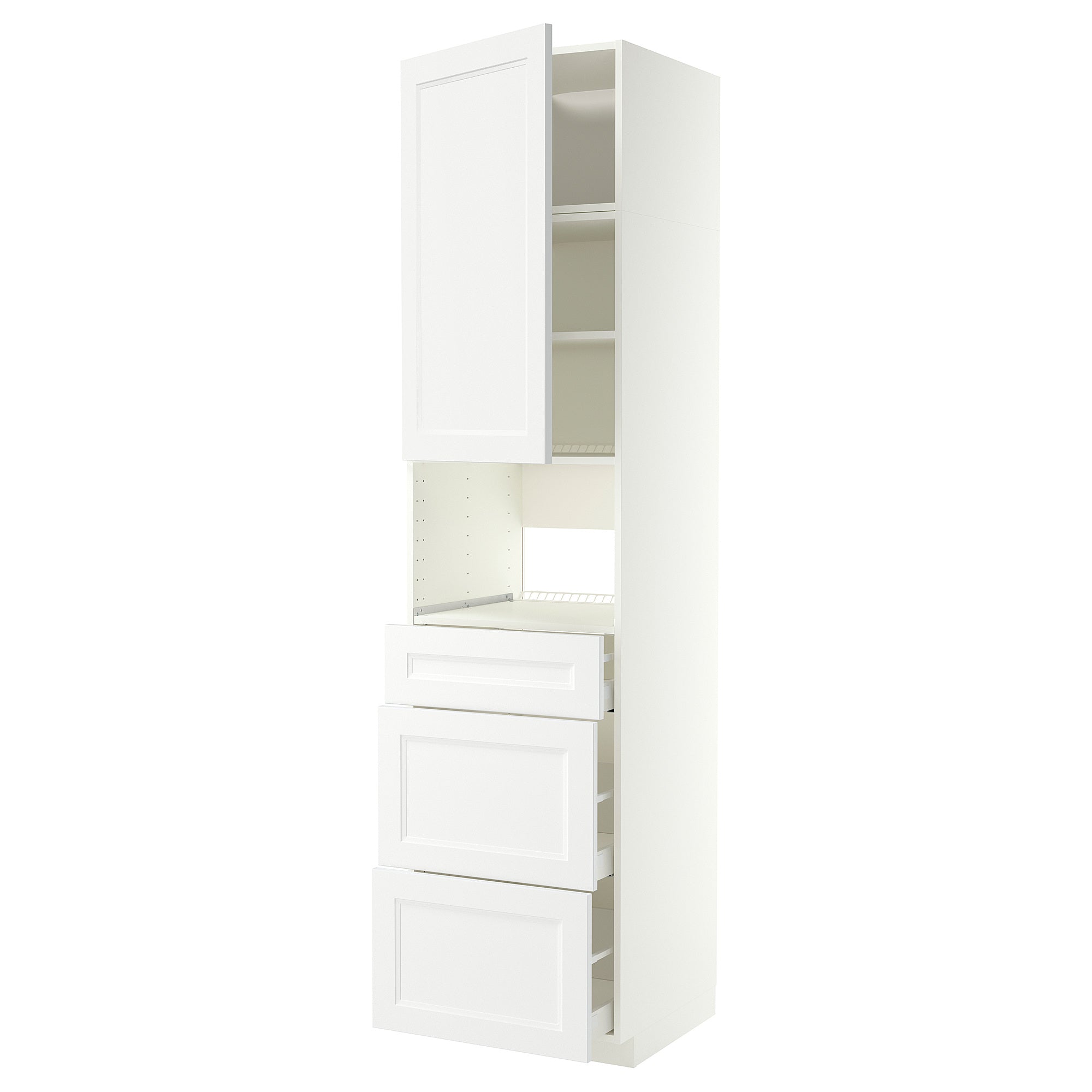 METOD / MAXIMERA high cabinet f built-in appliances, white/Axstad matt white, 60x60x240 cm