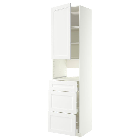 METOD / MAXIMERA high cabinet f built-in appliances, white/Axstad matt white, 60x60x240 cm