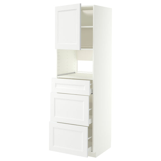 METOD / MAXIMERA high cabinet f built-in appliances, white/Axstad matt white, 60x60x200 cm