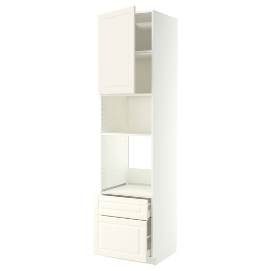 METOD / MAXIMERA high cabinet f built-in appliances, white/Bodbyn off-white, 60x60x240 cm