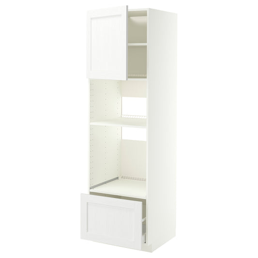 METOD / MAXIMERA high cabinet f built-in appliances, white Enköping/white wood effect, 60x60x200 cm