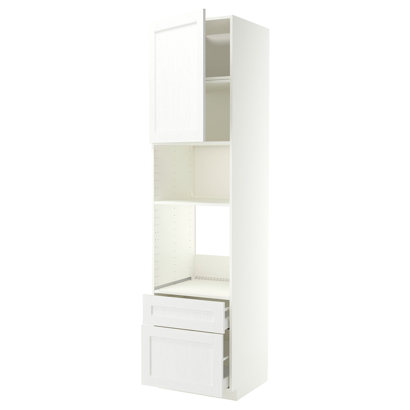 METOD / MAXIMERA high cabinet f built-in appliances, white Enköping/white wood effect, 60x60x240 cm