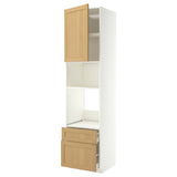 METOD / MAXIMERA high cabinet f built-in appliances, white/Forsbacka oak, 60x60x240 cm