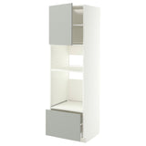 METOD / MAXIMERA high cabinet f built-in appliances, white/Havstorp light grey, 60x60x200 cm