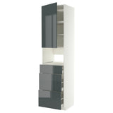 METOD / MAXIMERA high cabinet f built-in appliances, white/Kallarp high-gloss dark grey-green, 60x60x240 cm