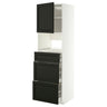METOD / MAXIMERA high cabinet f built-in appliances, white/Lerhyttan black stained, 60x60x200 cm
