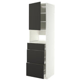 METOD / MAXIMERA high cabinet f built-in appliances, white/Nickebo matt anthracite, 60x60x220 cm