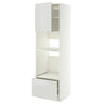 METOD / MAXIMERA high cabinet f built-in appliances, white/Ringhult light grey, 60x60x200 cm