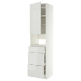 METOD / MAXIMERA high cabinet f built-in appliances, white/Ringhult light grey, 60x60x240 cm