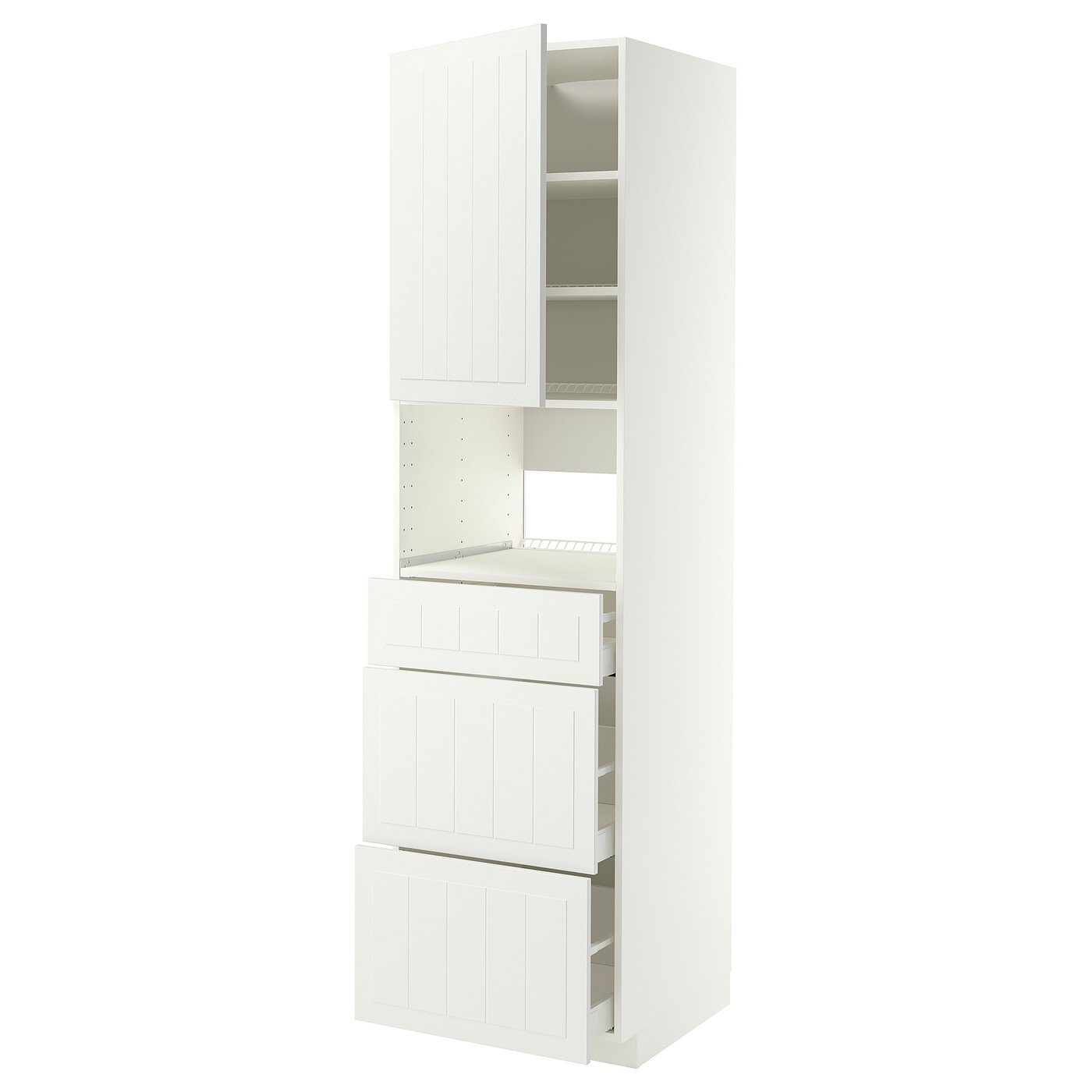 METOD / MAXIMERA high cabinet f built-in appliances, white/Stensund white, 60x60x220 cm