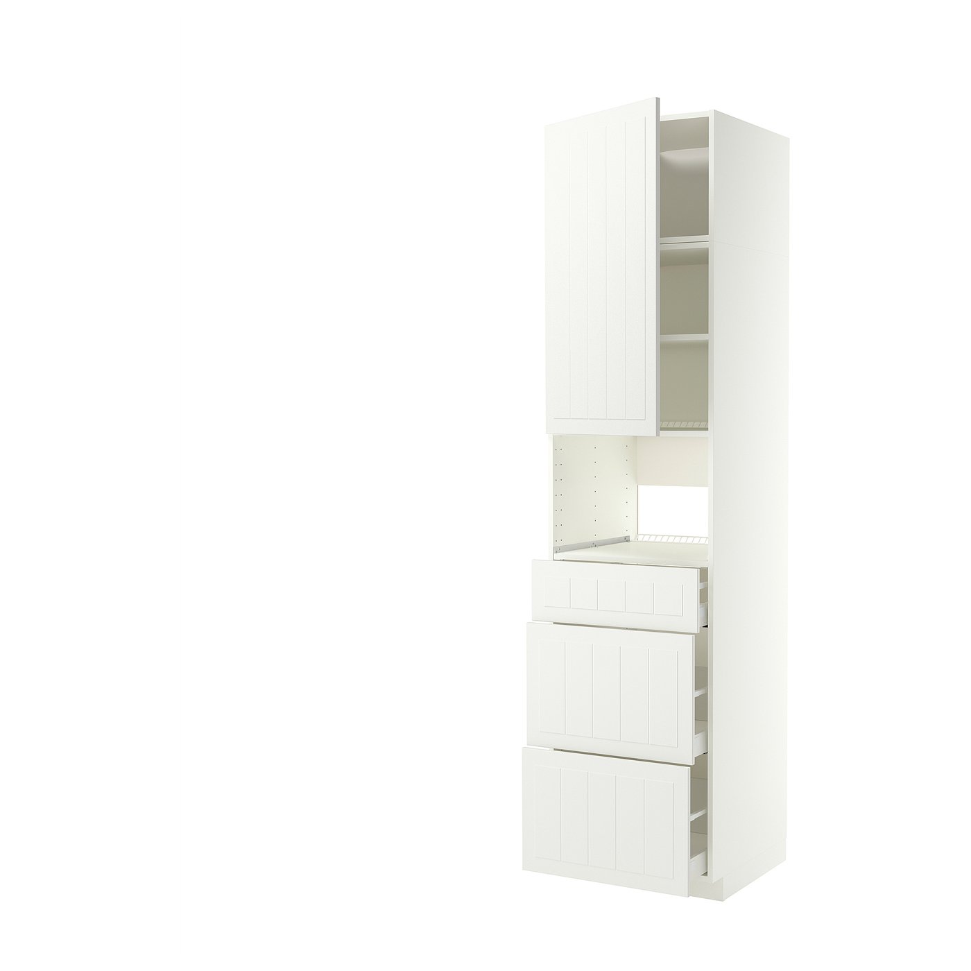 METOD / MAXIMERA high cabinet f built-in appliances, white/Stensund white, 60x60x240 cm