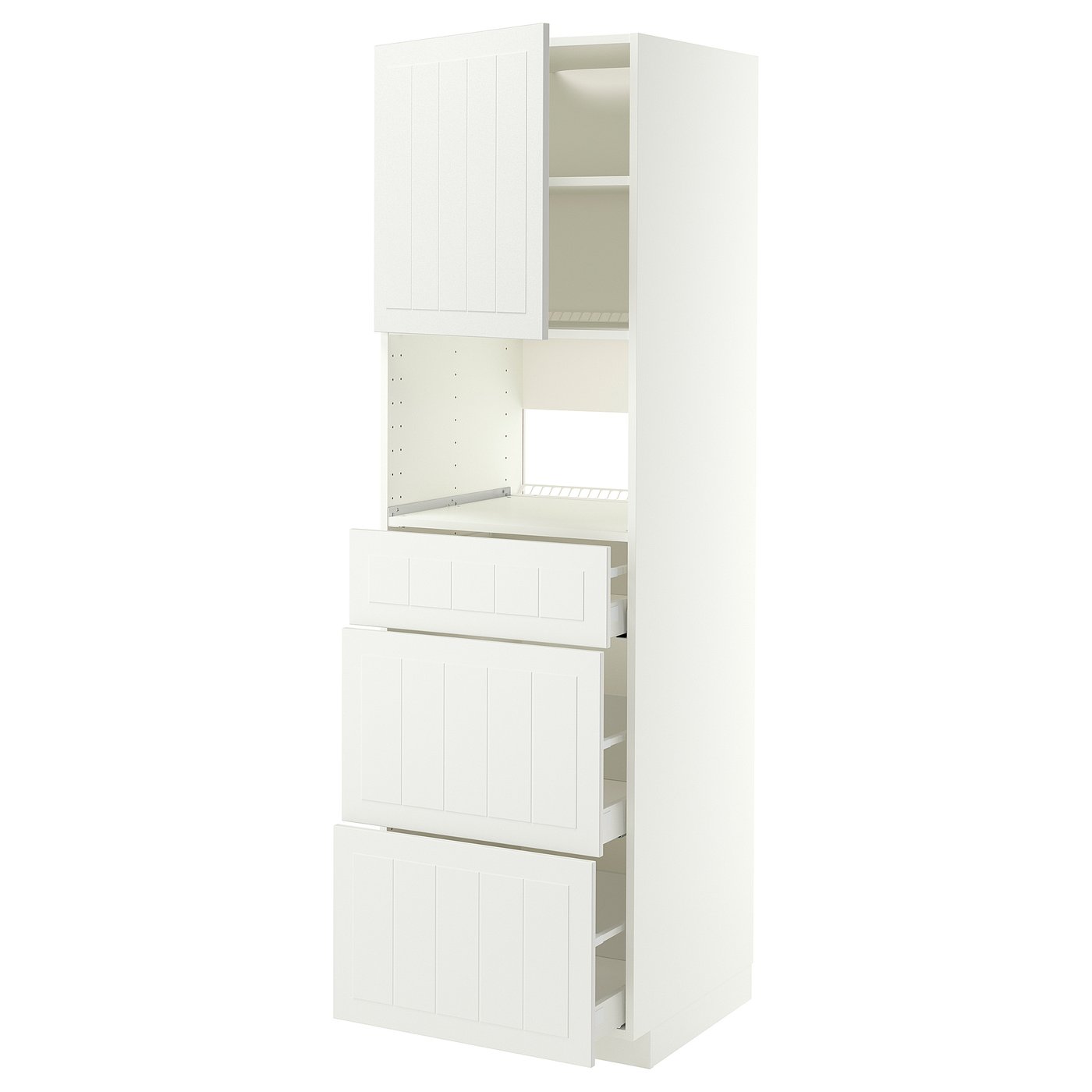METOD / MAXIMERA high cabinet f built-in appliances, white/Stensund white, 60x60x200 cm