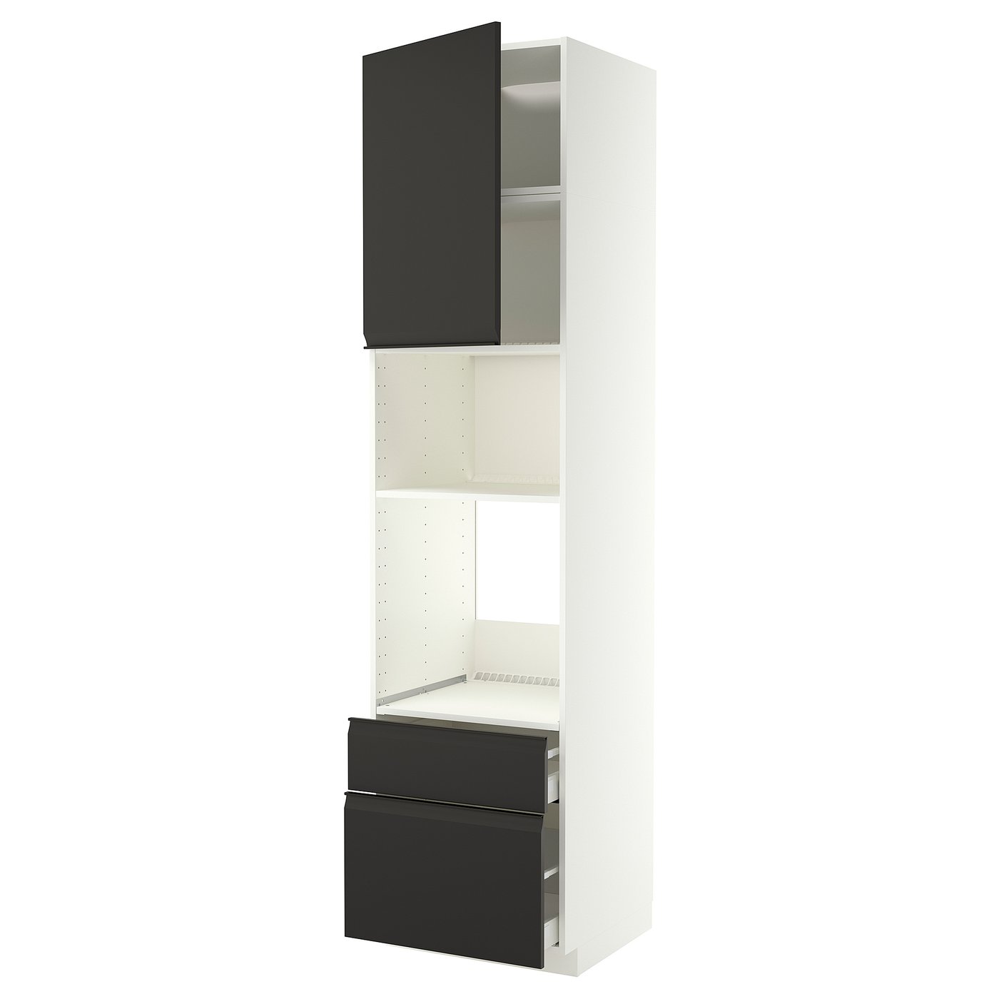 METOD / MAXIMERA high cabinet f built-in appliances, white/Upplöv matt anthracite, 60x60x240 cm