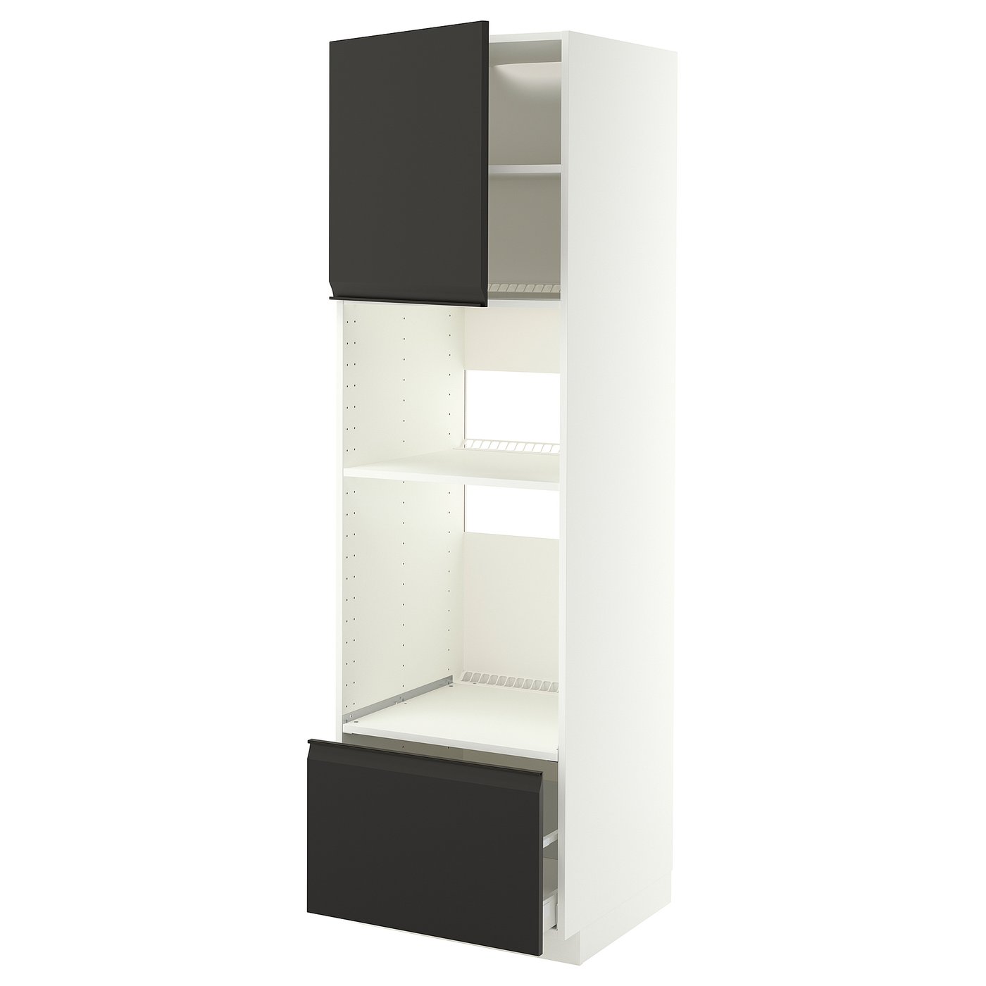 METOD / MAXIMERA high cabinet f built-in appliances, white/Upplöv matt anthracite, 60x60x200 cm