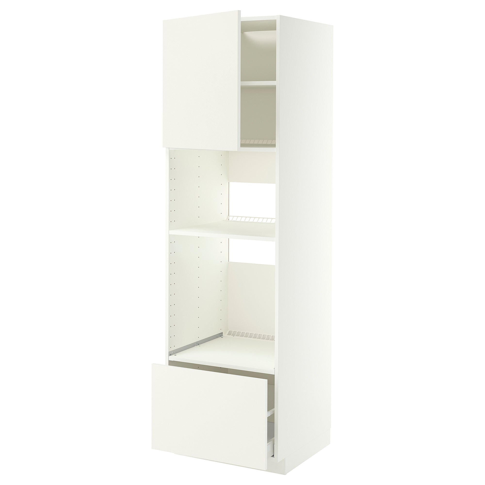 METOD / MAXIMERA high cabinet f built-in appliances, white/Vallstena white, 60x60x200 cm