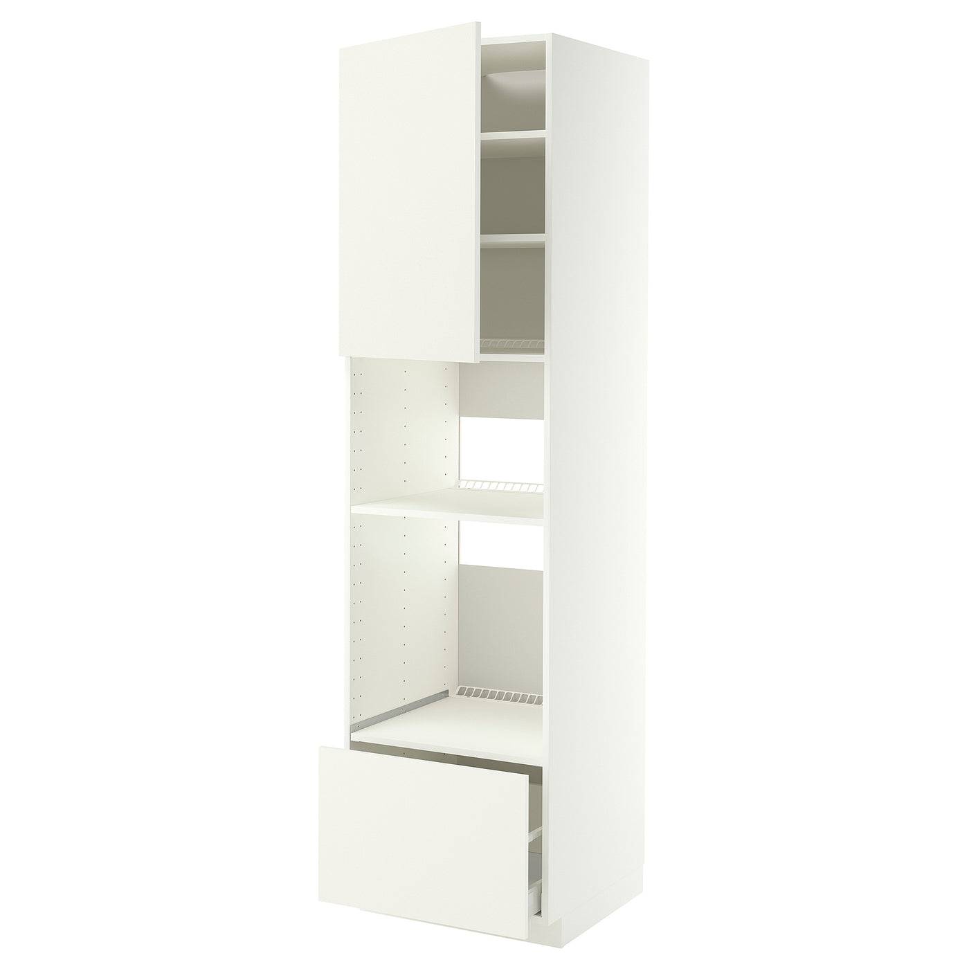 METOD / MAXIMERA high cabinet f built-in appliances, white/Vallstena white, 60x60x220 cm