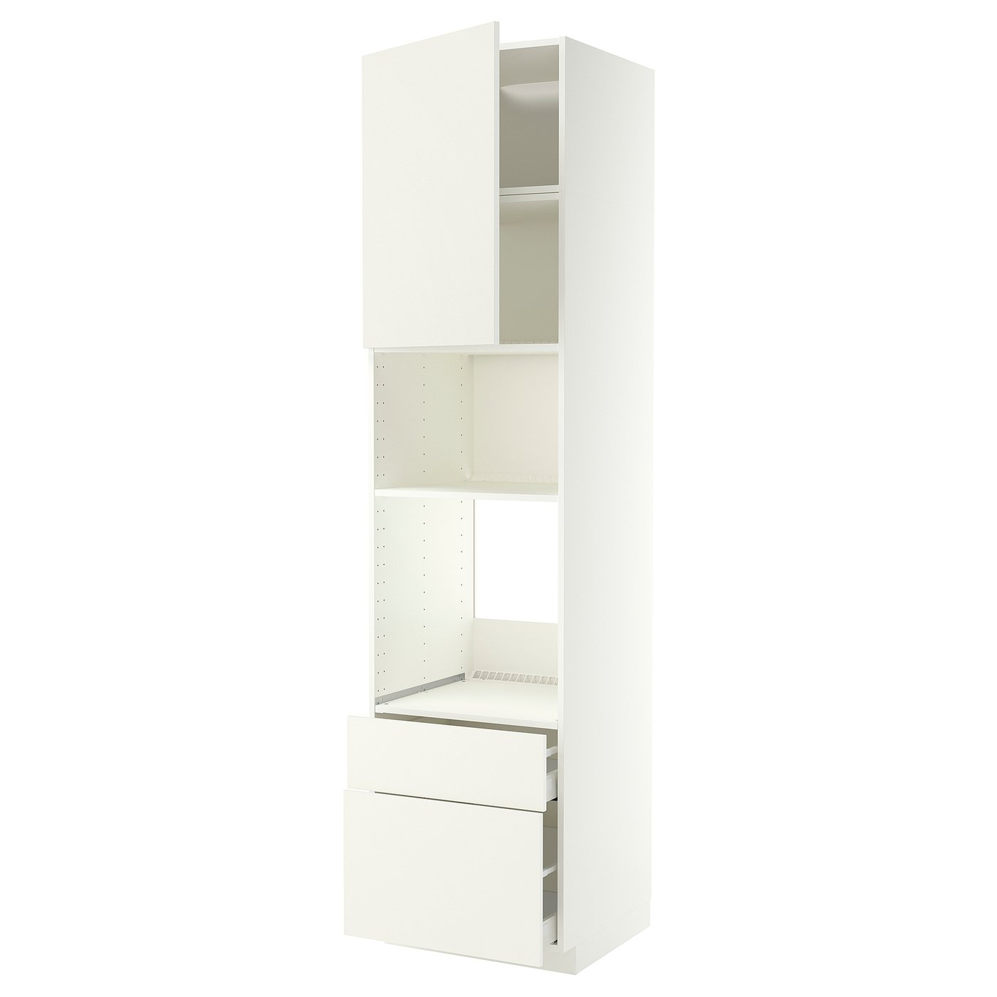 METOD / MAXIMERA high cabinet f built-in appliances, white/Vallstena white, 60x60x240 cm