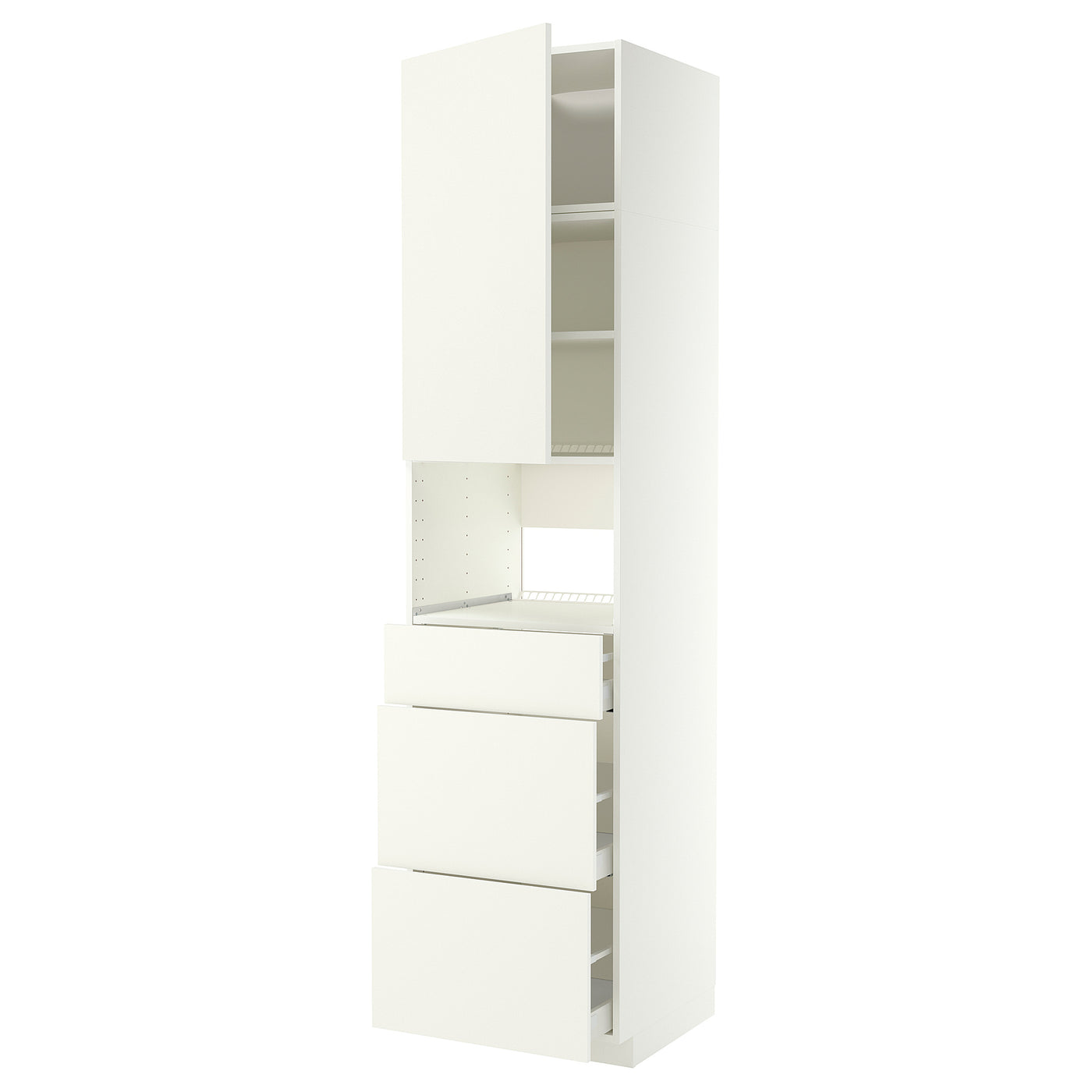 METOD / MAXIMERA high cabinet f built-in appliances, white/Vallstena white, 60x60x240 cm