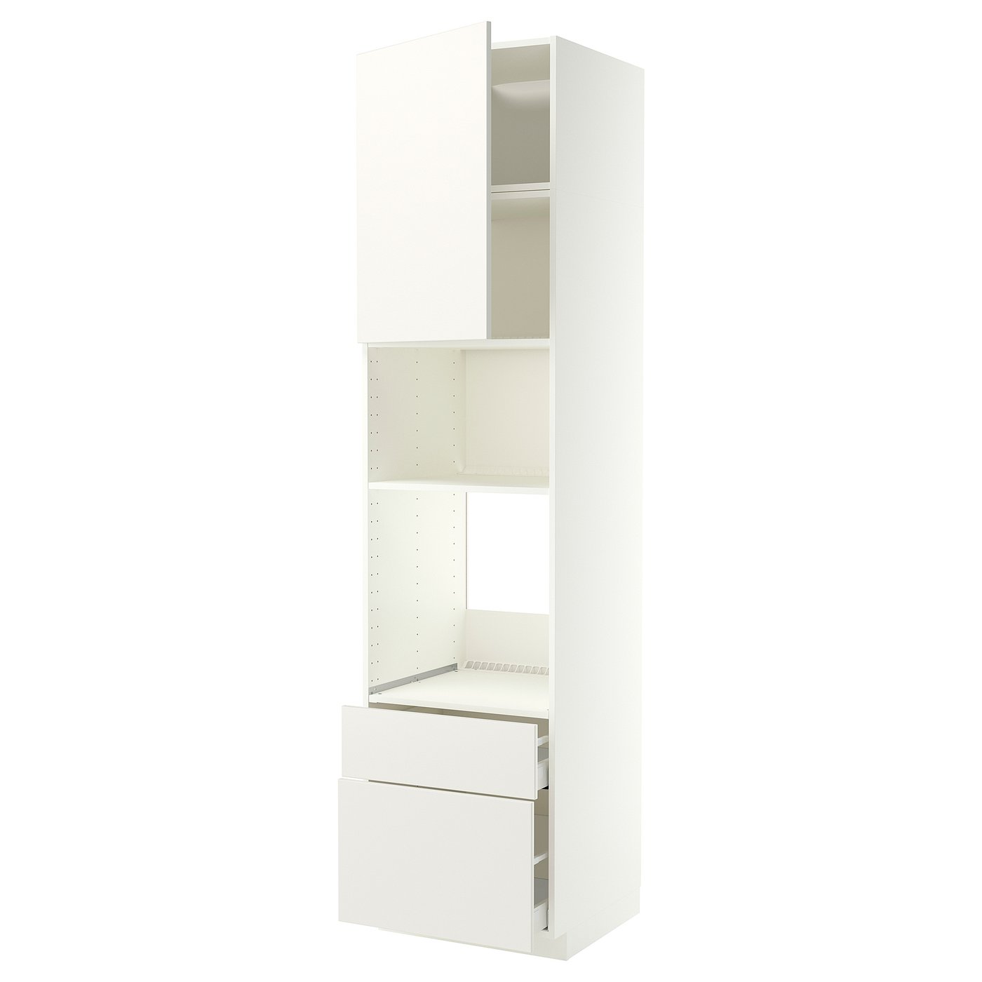 METOD / MAXIMERA high cabinet f built-in appliances, white/Veddinge white, 60x60x240 cm