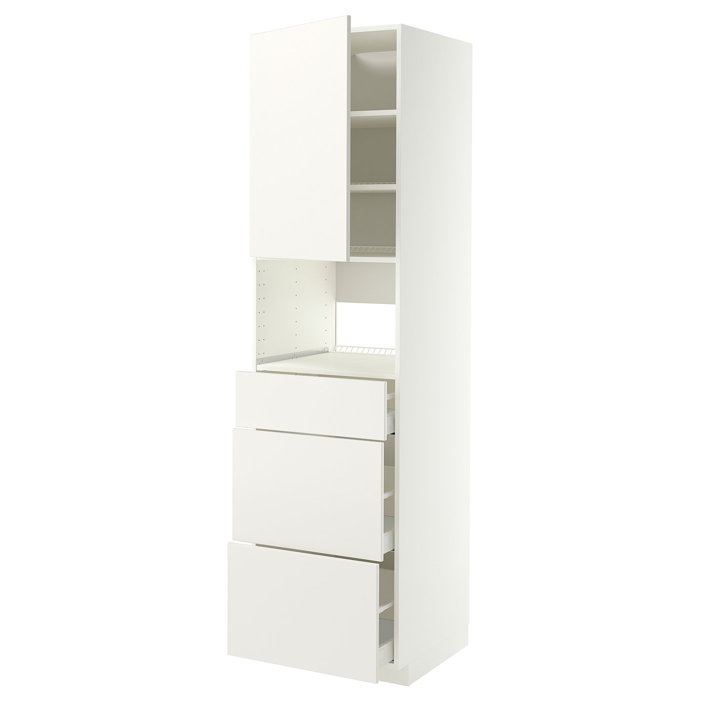 METOD / MAXIMERA high cabinet f built-in appliances, white/Veddinge white, 60x60x220 cm