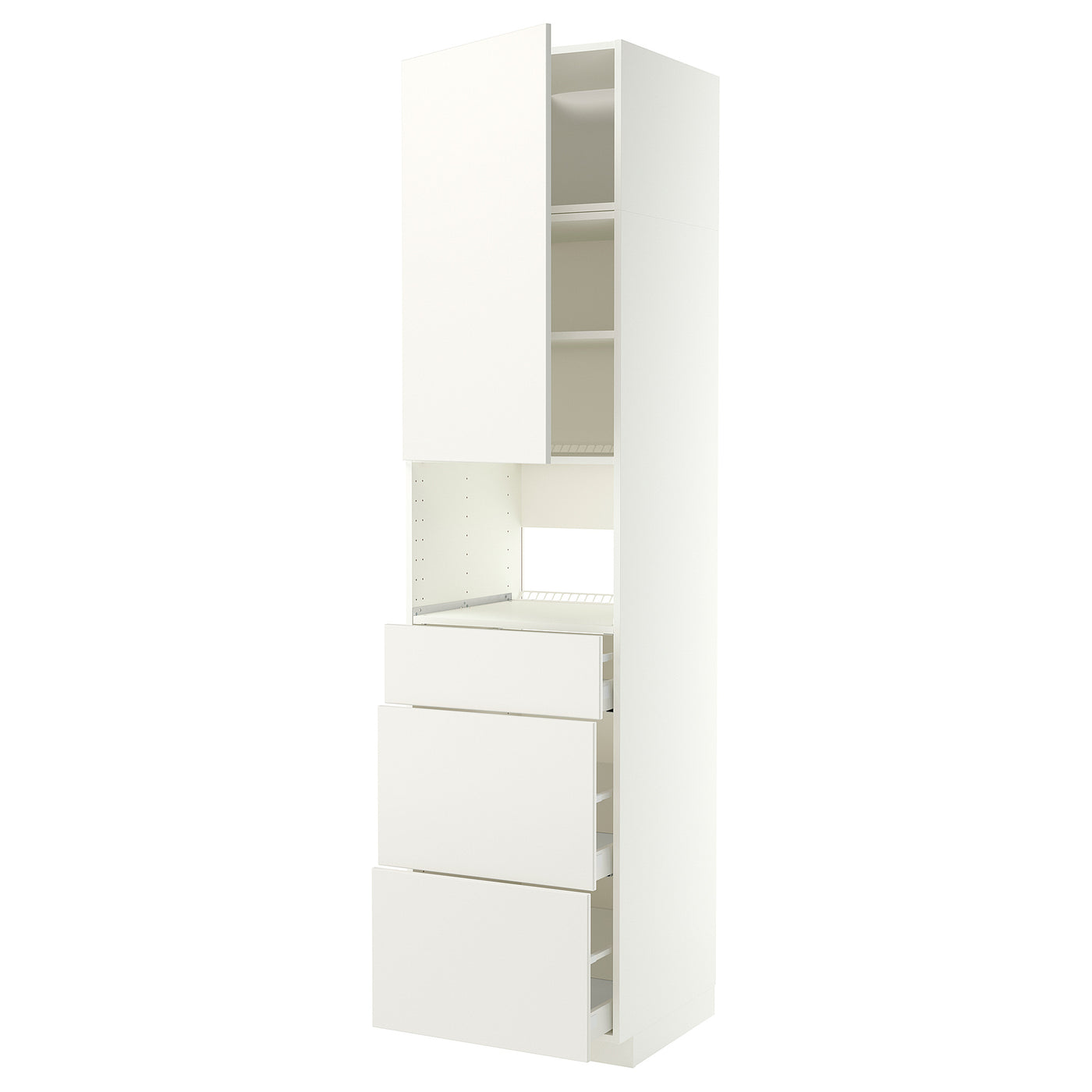 METOD / MAXIMERA high cabinet f built-in appliances, white/Veddinge white, 60x60x240 cm