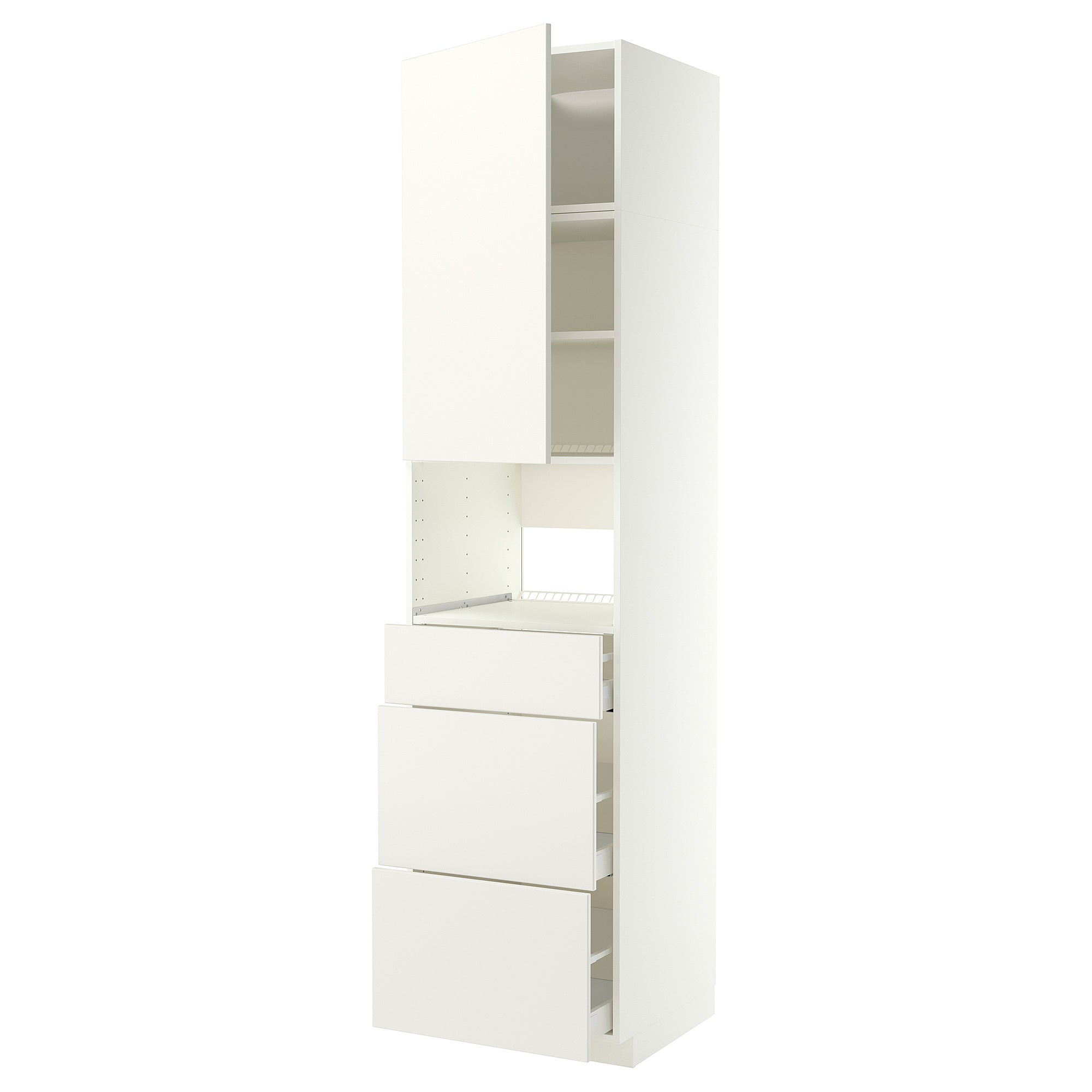METOD / MAXIMERA high cabinet f built-in appliances, white/Veddinge white, 60x60x240 cm